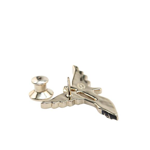 Pre Loved Chanel HighHeeled Shoe Brooch Rhinestone Wings Women Gold Brooches - Picture 4 of 4